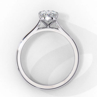 Oval Moissanite Solitaire Diamond Sterling Silver Ring