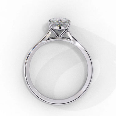 Pear Moissanite Solitaire Diamond Sterling Silver Ring