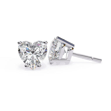 Heart Cut Solitaire Ear Studs