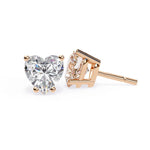 Heart Cut Solitaire Ear Studs