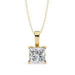 PRINCESS Cut Solitaire Pendant