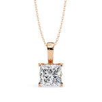 PRINCESS Cut Solitaire Pendant