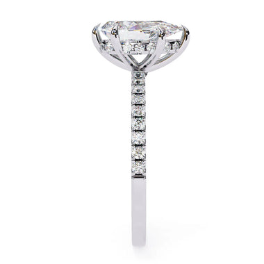 Pear Moissanite Solitaire Diamond Sterling Silver Ring