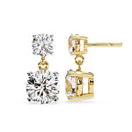 Hanging Round Cut Solitaire EarStuds