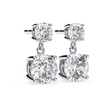 Hanging Round Cut Solitaire EarStuds