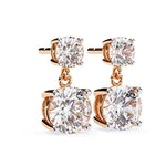 Hanging Round Cut Solitaire EarStuds