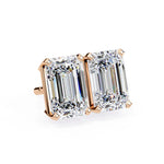 Emerald Cut solitaire Earstuds