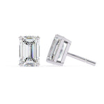 Emerald Cut solitaire Earstuds