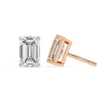 Emerald Cut solitaire Earstuds