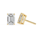 Emerald Cut solitaire Earstuds