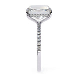 Emerald Moissanite Solitaire Diamond Sterling Silver Ring