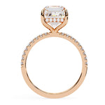 Emerald Moissanite Solitaire Diamond Sterling Silver Ring