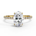 Oval Moissanite Solitaire Diamond Sterling Silver Ring