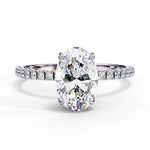 Oval Moissanite Solitaire Diamond Sterling Silver Ring