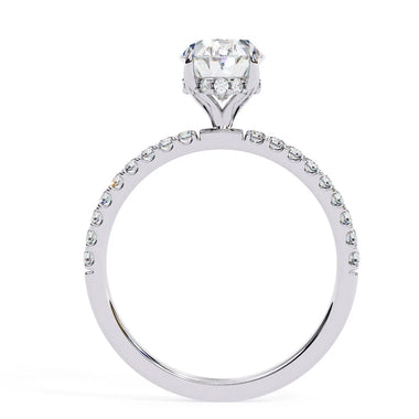 Oval Moissanite Solitaire Diamond Sterling Silver Ring