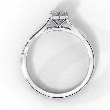 Marquise Moissanite Solitaire Diamond Sterling Silver Ring