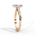 Marquise Moissanite Solitaire Diamond Sterling Silver Ring