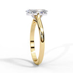 Marquise Moissanite Solitaire Diamond Sterling Silver Ring