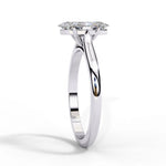 Marquise Moissanite Solitaire Diamond Sterling Silver Ring