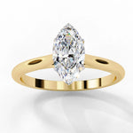 Marquise Moissanite Solitaire Diamond Sterling Silver Ring