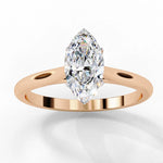 Marquise Moissanite Solitaire Diamond Sterling Silver Ring