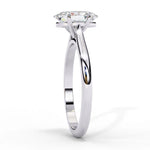 Oval Moissanite Solitaire Diamond Sterling Silver Ring