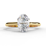 Oval Moissanite Solitaire Diamond Sterling Silver Ring