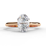 Oval Moissanite Solitaire Diamond Sterling Silver Ring