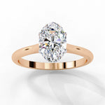 Oval Moissanite Solitaire Diamond Sterling Silver Ring