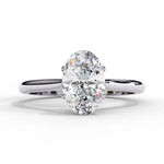 Oval Moissanite Solitaire Diamond Sterling Silver Ring