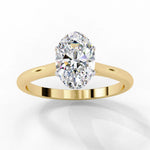 Oval Moissanite Solitaire Diamond Sterling Silver Ring