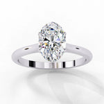 Oval Moissanite Solitaire Diamond Sterling Silver Ring