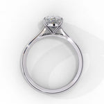 Pear Moissanite Solitaire Diamond Sterling Silver Ring