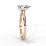Pear Moissanite Solitaire Diamond Sterling Silver Ring