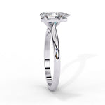 Pear Moissanite Solitaire Diamond Sterling Silver Ring