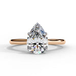 Pear Moissanite Solitaire Diamond Sterling Silver Ring