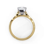 Emerald Moissanite Solitaire Diamond Sterling Silver Ring