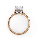 Emerald Moissanite Solitaire Diamond Sterling Silver Ring