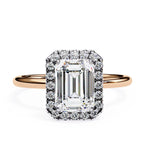 Emerald Diamond Solitaire Finger Ring
