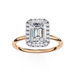 Emerald Diamond Solitaire Finger Ring