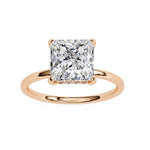 Square charm Solitaire Diamond Finger Ring