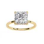 Square charm Solitaire Diamond Finger Ring