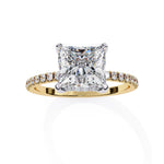 Round Square Diamond Finger Ring