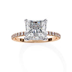 Round Square Diamond Finger Ring