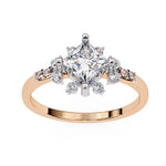 Princess Moissanite Solitaire Diamond Sterling Silver Ring