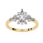 Princess Moissanite Solitaire Diamond Sterling Silver Ring