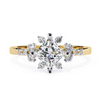 Princess Moissanite Solitaire Diamond Sterling Silver Ring
