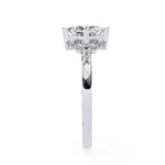 Princess Moissanite Solitaire Diamond Sterling Silver Ring