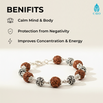 Rudraksha Bead Bracelet in Sterling Silver